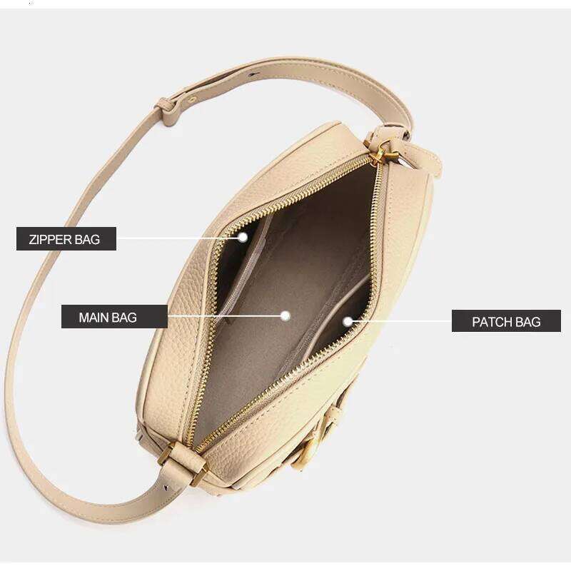 Women Leather Small Crossbody Designer Genuine Leather Tofu Underarm Bag Fashion Ladies Travel Purse Messenger Shoulder Bag