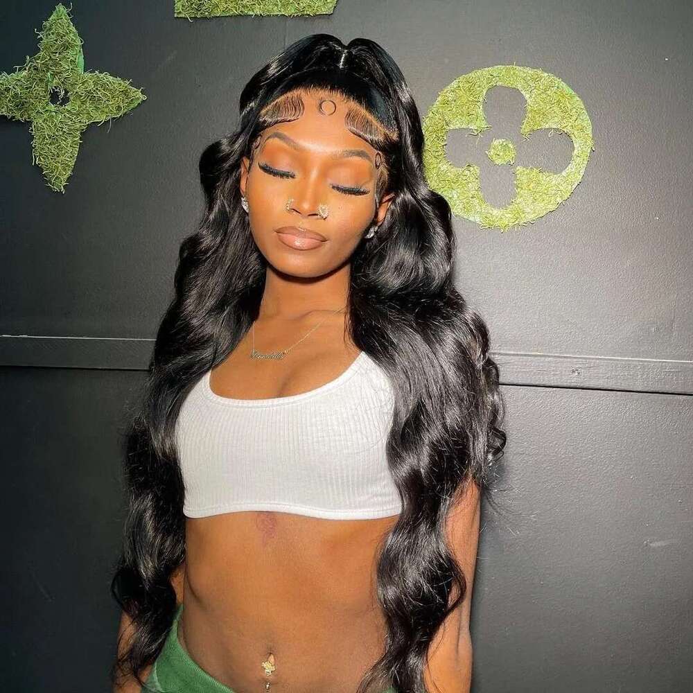 Glueless Invisi-Drawstring 360 Full Wig 200 Density Body Wave HD Transparent Lace Front Wigs Human Brazilian Remy Hair