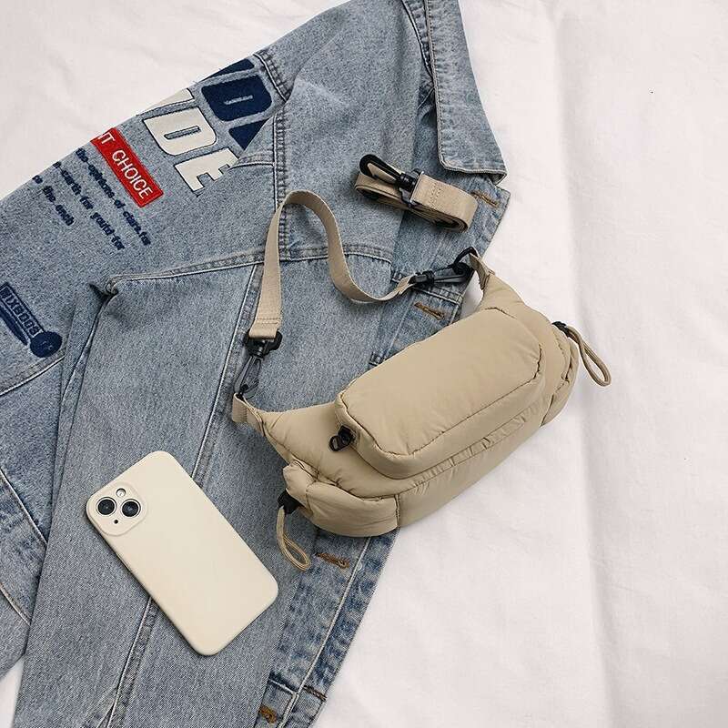 2025 Spring Women's Multi-Pocket Motorcycle Internet Celebrity Same Style Super Popular Solid Color Trendy Versatile Underarm Crossbody Bag