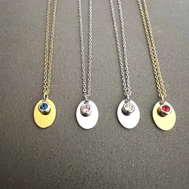 10PCS New Stainless Steel Chains Necklace for Women Girls Ellipse Pendant Vintage Necklaces Fashion Jewelry Gifts XJ250604