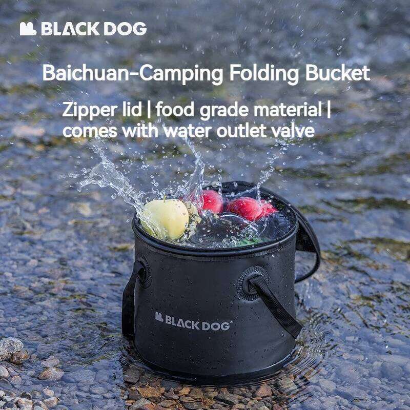 Naturehike BLACKDOG Folding Round Bucket With Lid Outlet Vae Design L Outdoor Travel Camping Picnic Portable Water Bag