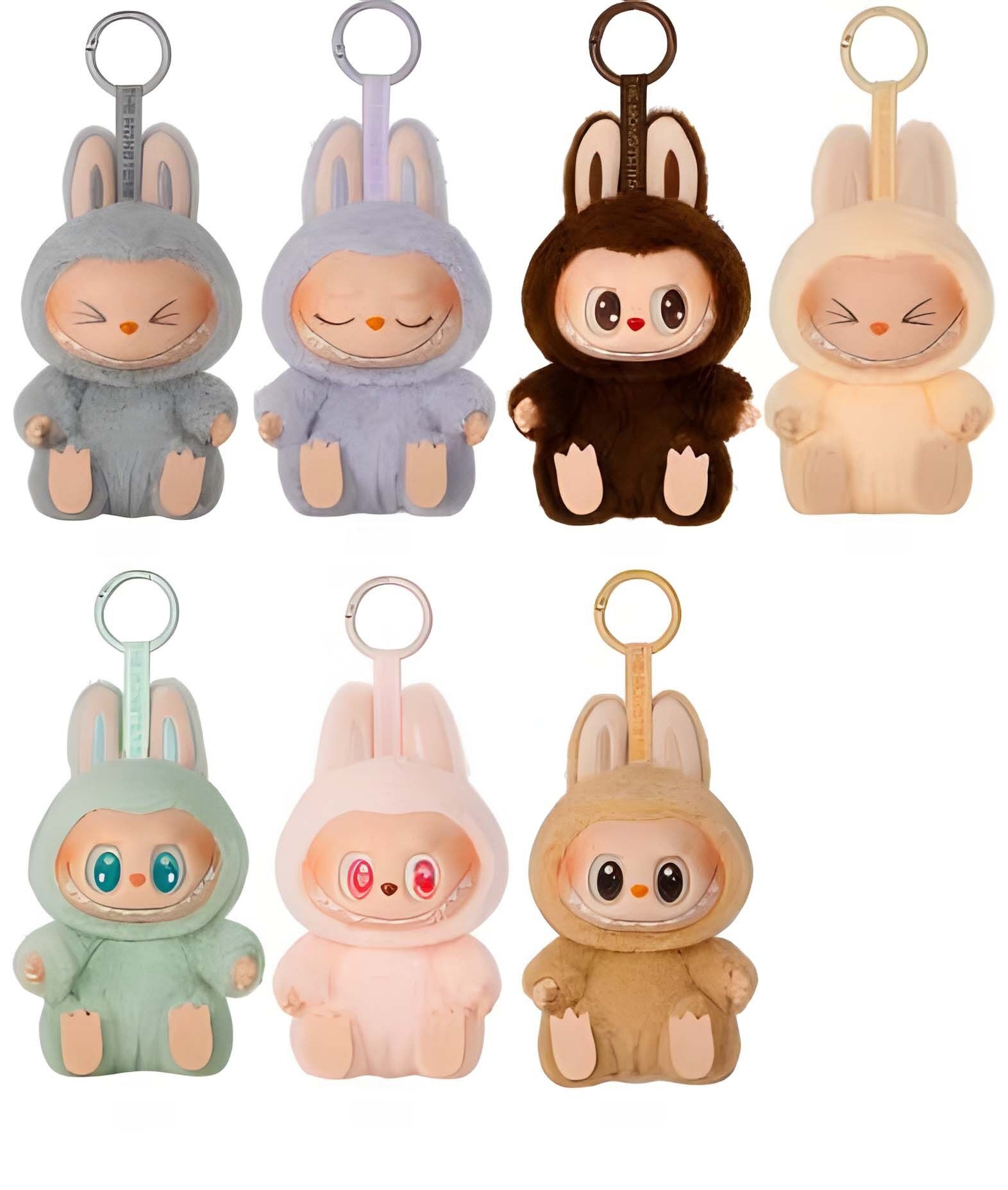 Cartoon figure labubu have a seat keychain monster doll key chains fashion multi colors 2 series bag charms keyring fashion street ph01