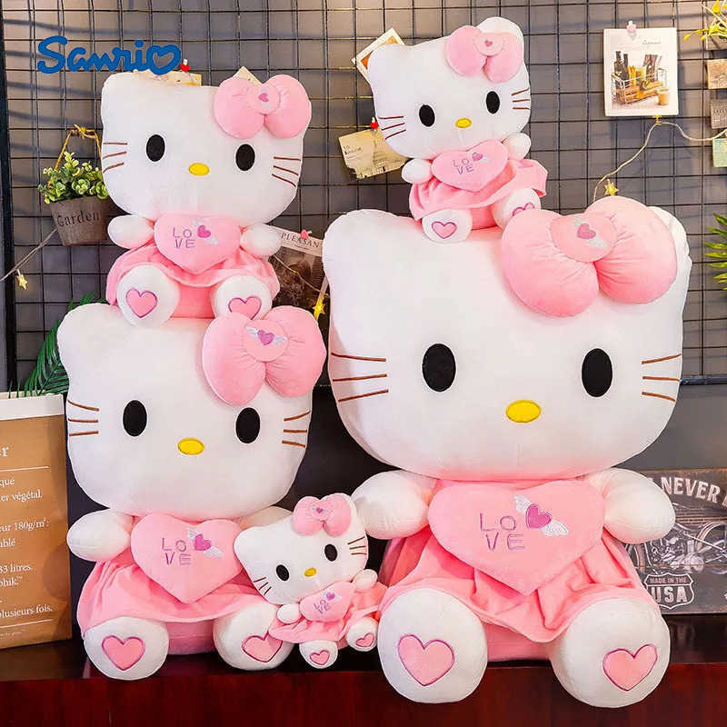Sanrio 55cm Hello Kitty Cat Plush Toys Cartoon KT Cat Plushie Doll Big Size Stuffed Anime Pillow Birthday Gifts For Kids Girls X2506051