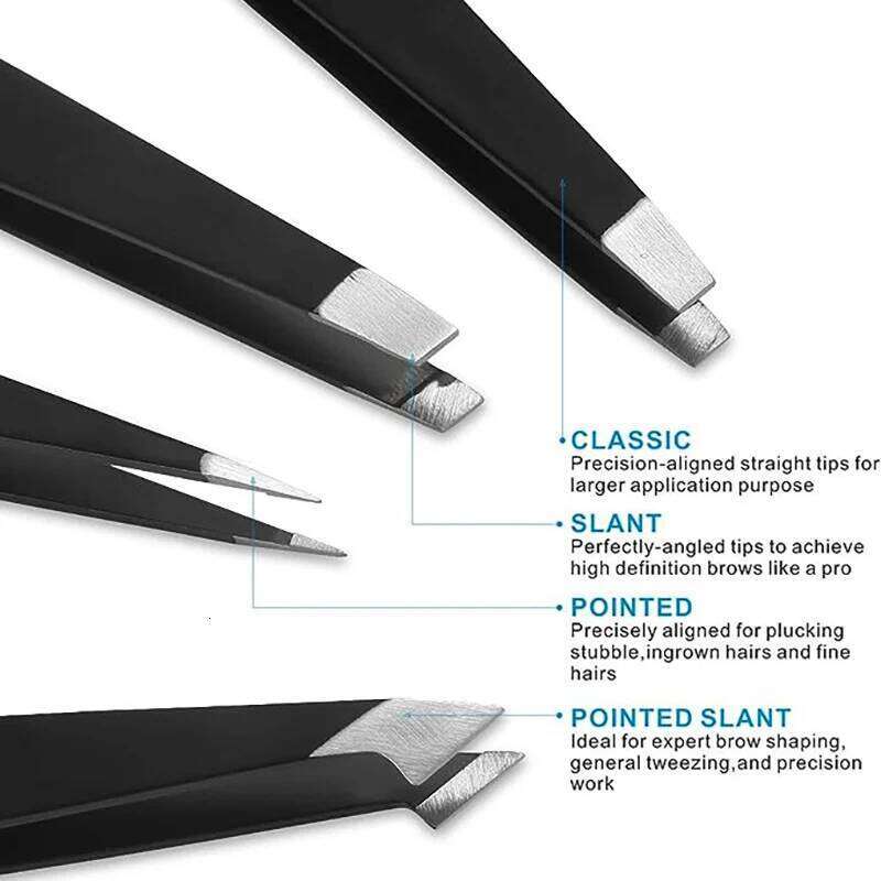 Painless Ouriner Eyebrow Tweezer Colorful Beauty Fine s Puller Stainless Steel Slanted Eye Brow Clips Removal Makeup Tools free shipping