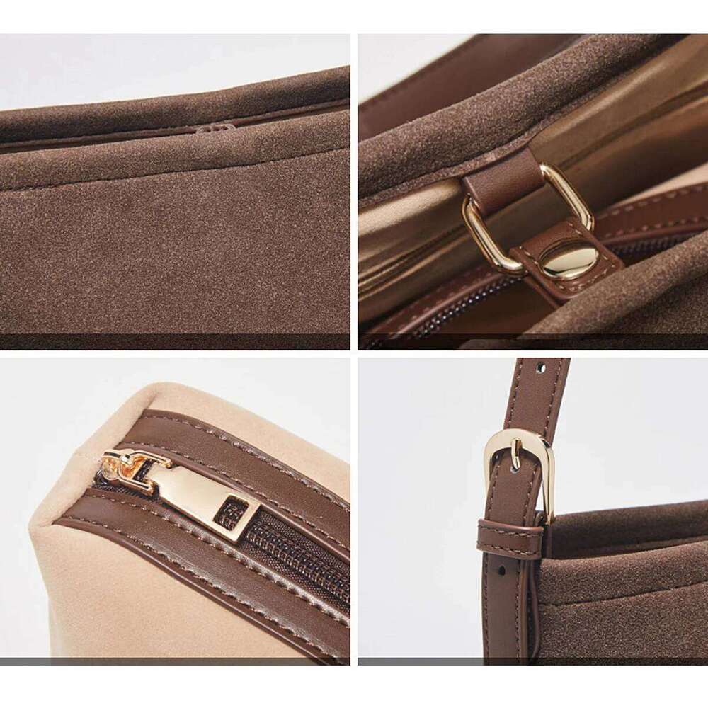 OLOEY FOXER Women Small Shoulder Handbag Girl Crossbody Bucket Bag Synthetic Suede Lady Classic Purse Gift