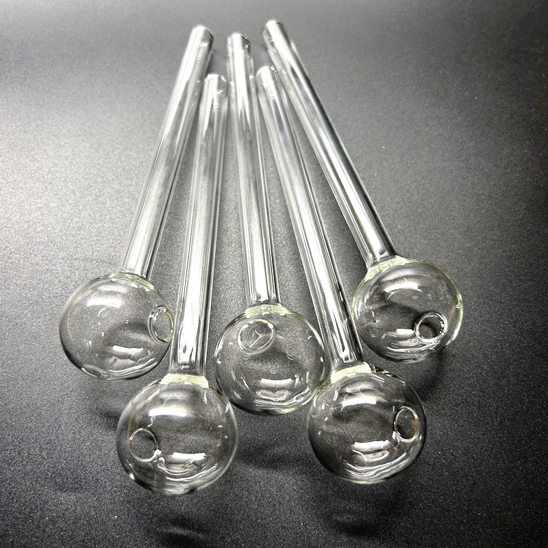 Oil Burner Glass Pipe Tobacco 15 Cm Long Thick Glass Smoking Tubes 6 Inch Clear Pyrex Nail Tips Water Pipes for Bong Dab Rig Bubble Transparent Smoking Pipe