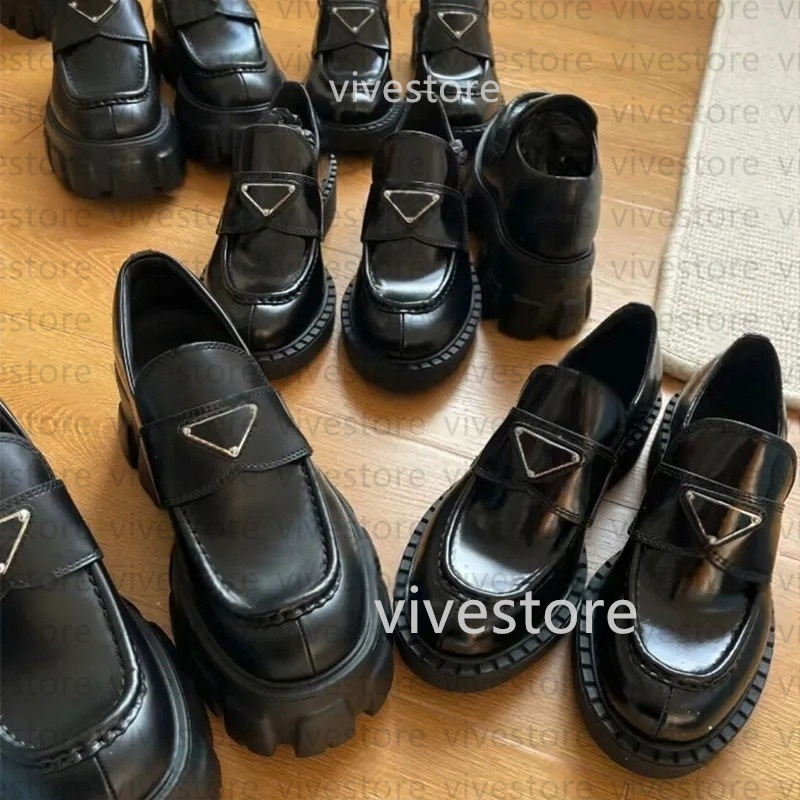 Designer Loafers Monolith Leather Brushed Designer Loafer Shoes Women Chunky Sneaker Matte lug sole Platfrom shoes Dress Shoe Wedding 35-42