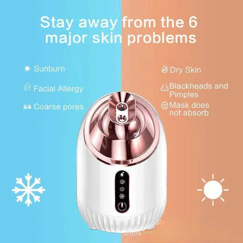 New Face Steamer Cold Hot Warm Double Spray Household Face Cleaning Beauty Salon Spray Hot Sprayer Makeup Face Steamer XJ250607