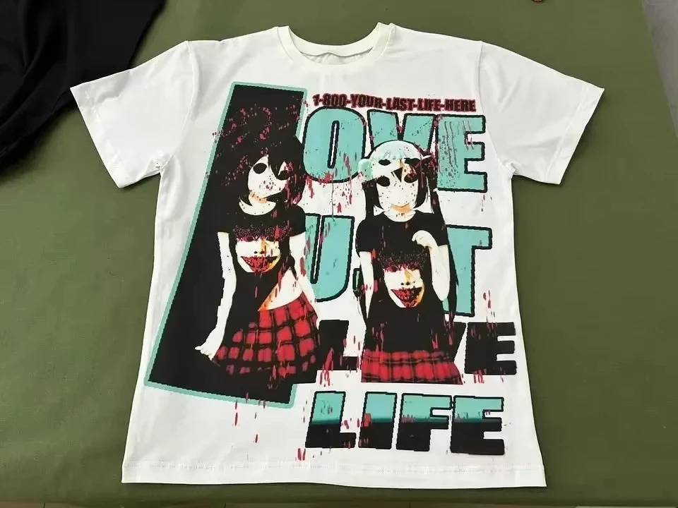 Harajuku Retro Drolandmiller Face Print Goth Style Graphic T Shirts Men Women Tshirt Streetwear Y2k Tops Mens Clothing Tshirt 250605