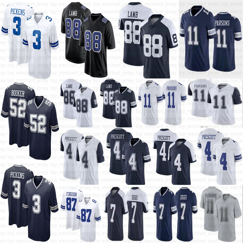 CeeDee Lamb George Pickens Football Jersey Tyler Booker Micah Parsons Dak Prescott Trevon Diggs DeMarcus Lawrence Emmitt Mazi Smith DaRon Bland Jake Ferguson