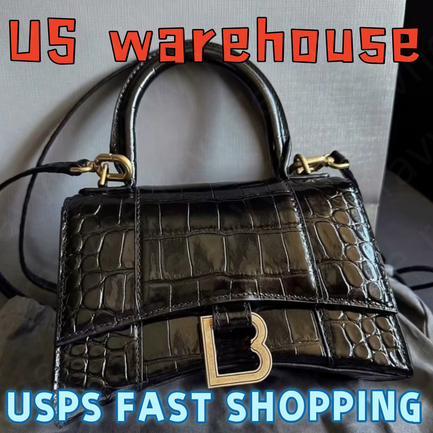 designer bag balenag bag luxury bag crossbody shoulder designer crocodile bags designer women bag black mini tote luxury purses for women gold letters hand bag