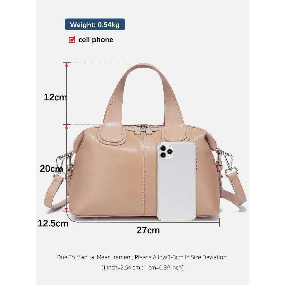 Zency Genuine Leather Top-Handle For Women Stylish Boston Bag Shoulder Handbag Bolsa Crossbody Large Capacity Satchel Bags 2025/06/05