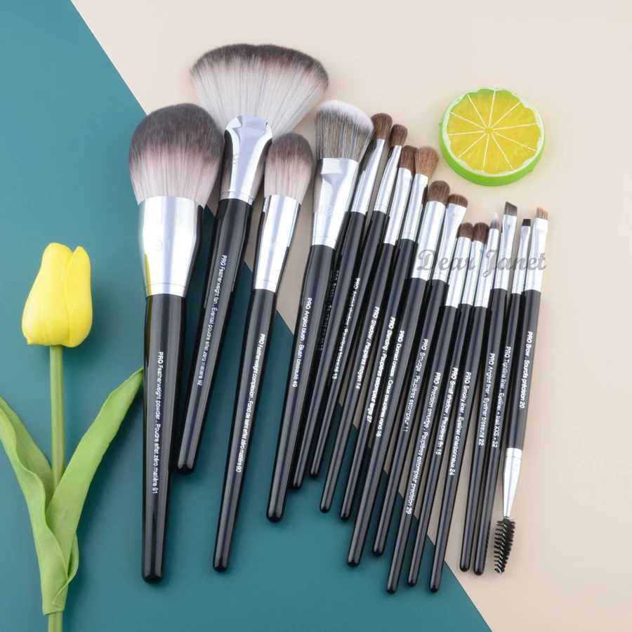 S series Pro Makeup brushes Powder fan foundation and highlighter Make up brush Big size black handle synthetic hair Well made W250605