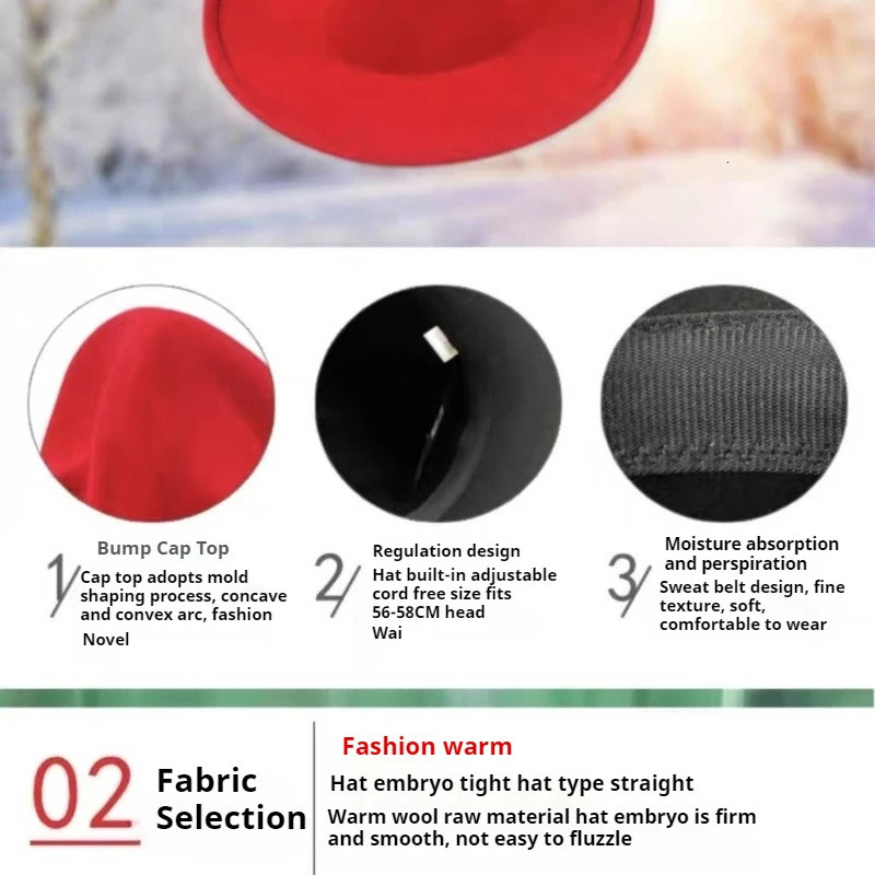 pharrell Hat Felt Hat for Woman Men caps Black Top cap Male 100% Australia Wool Cap Hat Height 18cm Solid Classic Fedoras Cap 250605