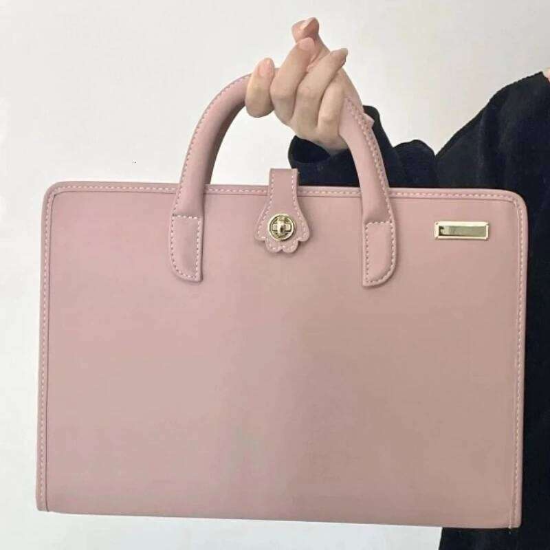 Women's Bags Designer Pink Girls Casual All Match Simple Top-Handle Bags Korean Solid Trendy Chic Laptop Bag Sweet Y2k Fashion Travel Women'