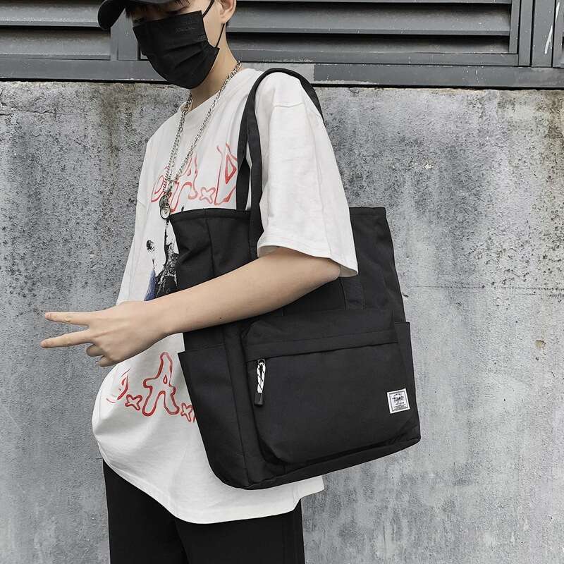 Men's Handbag Korean Style Class Tutoring Handheld Book Tote Simple Student Large Capacity Casual Shoulder Bag for Women