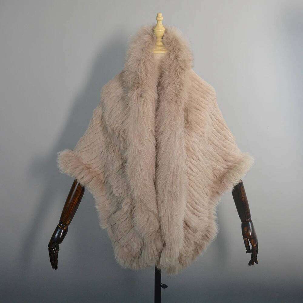 Long Style Winter Natural Rabbit Scarf Lady 100%Natural Fox Shawl Women Knitted Real Mink Fur Pashmina Scarves