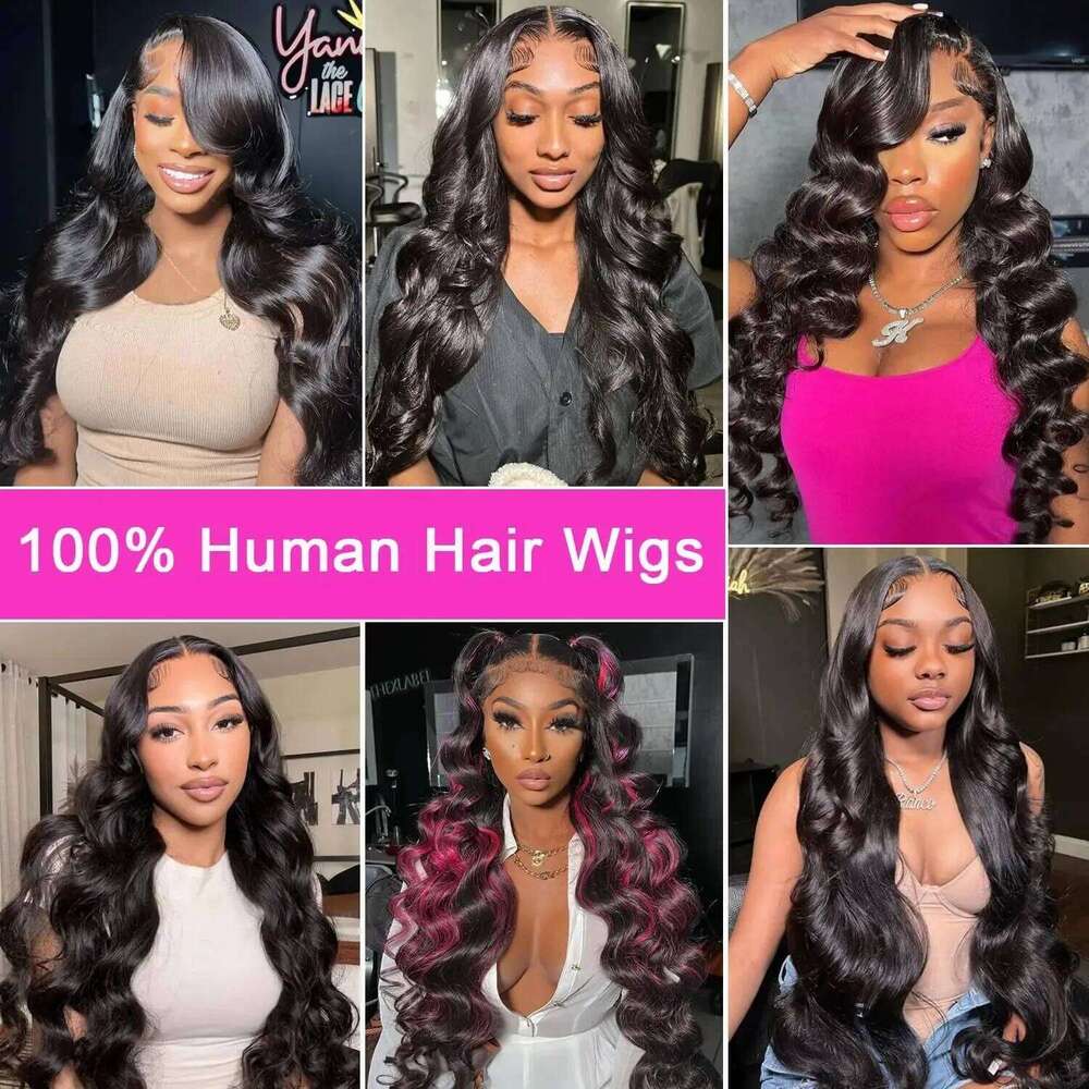 46 long inches 13x6 HD Front Wigs Transparent Lace Natural Body Wave Human Hair 200 Density in Brazilian human hair For Women h