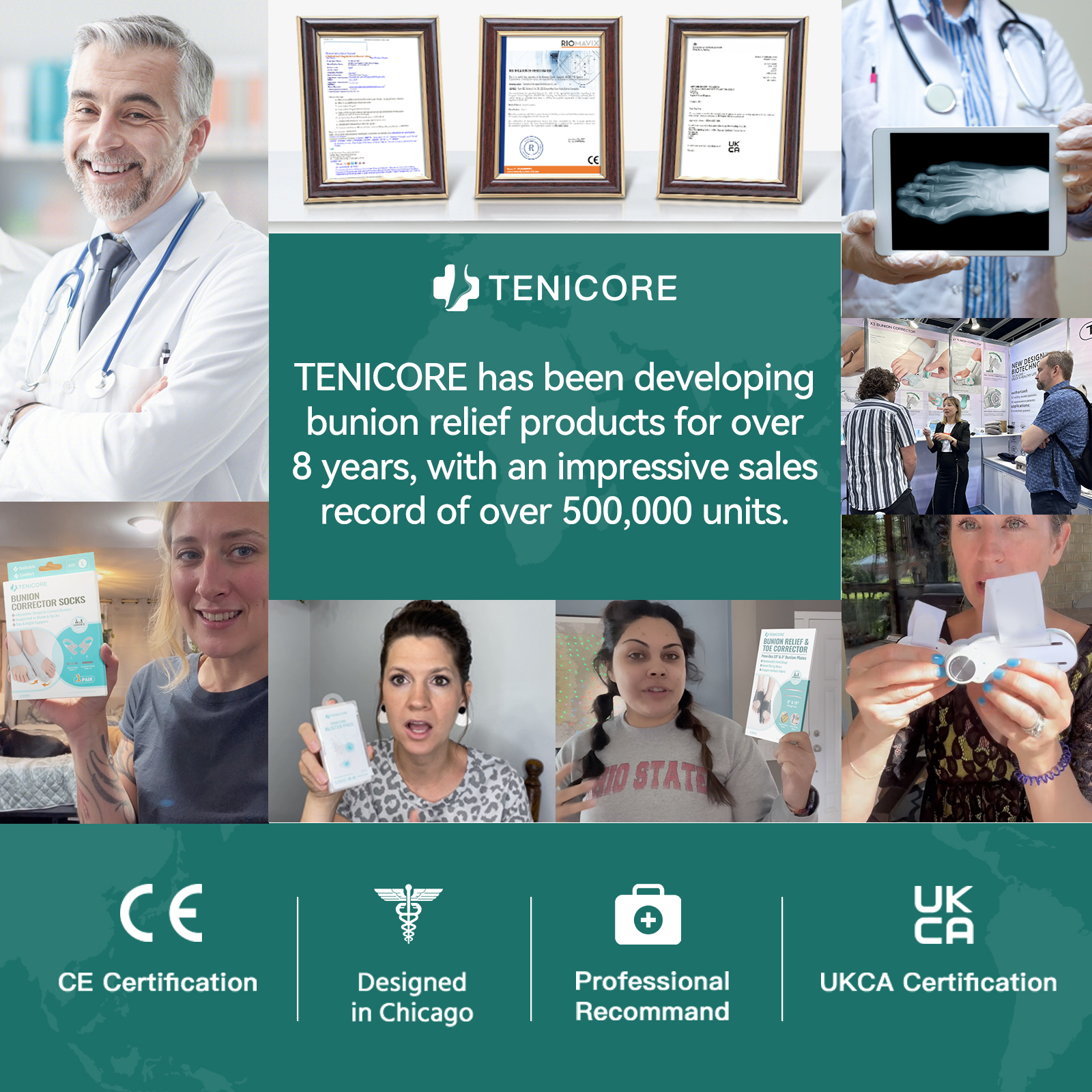 2 Pack Bunion Corrector for Women & Men, Orthopedic Bunion Splint for Hallux Valgus Pain Relief, Big Toe Separator, Adjustable Comfortable Hammer Toe 