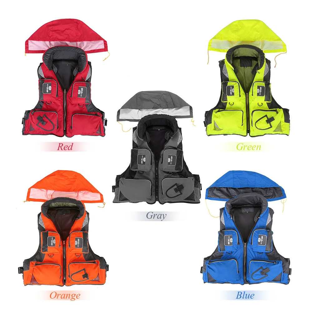 FX L-XXL Professional Life Jacket Vest Fishing Polyester Adult Safety Life Jacket Survival Life Vest Swimming Boating Drifting 250528