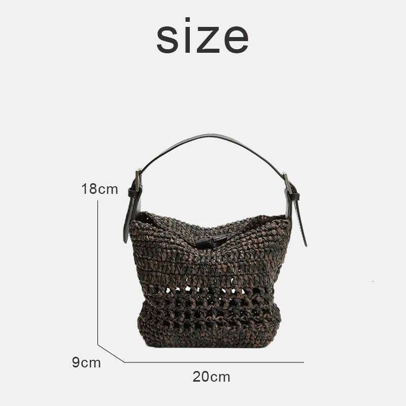 Bohemian Beach Straw Woven Bags For Women Designer Handbags Purses 2025 New In Hollow With Inner Pocket Underarm Shoulder