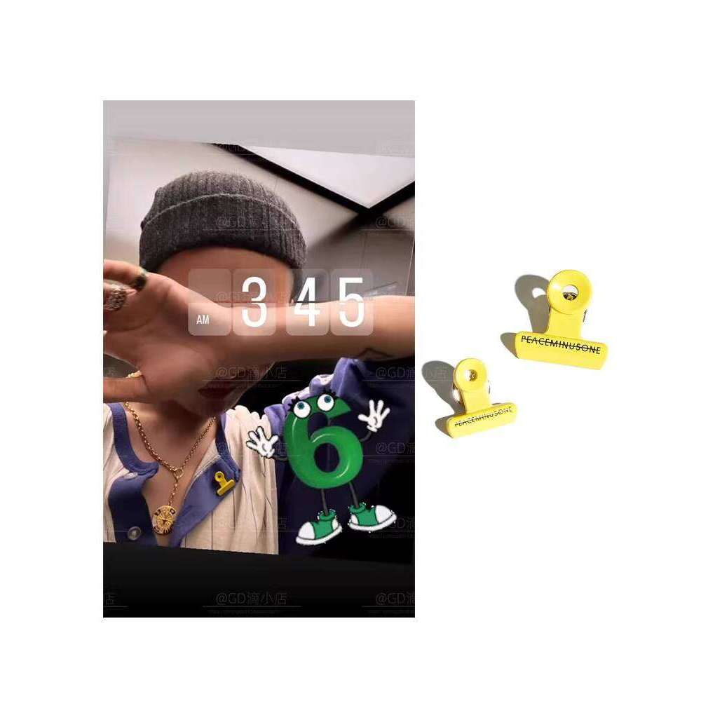 GD G-Dragon Same Style PMO Clip Brooch Accessories for Men and Women Metal Badge Clothing Bag Hat Decoration Medal