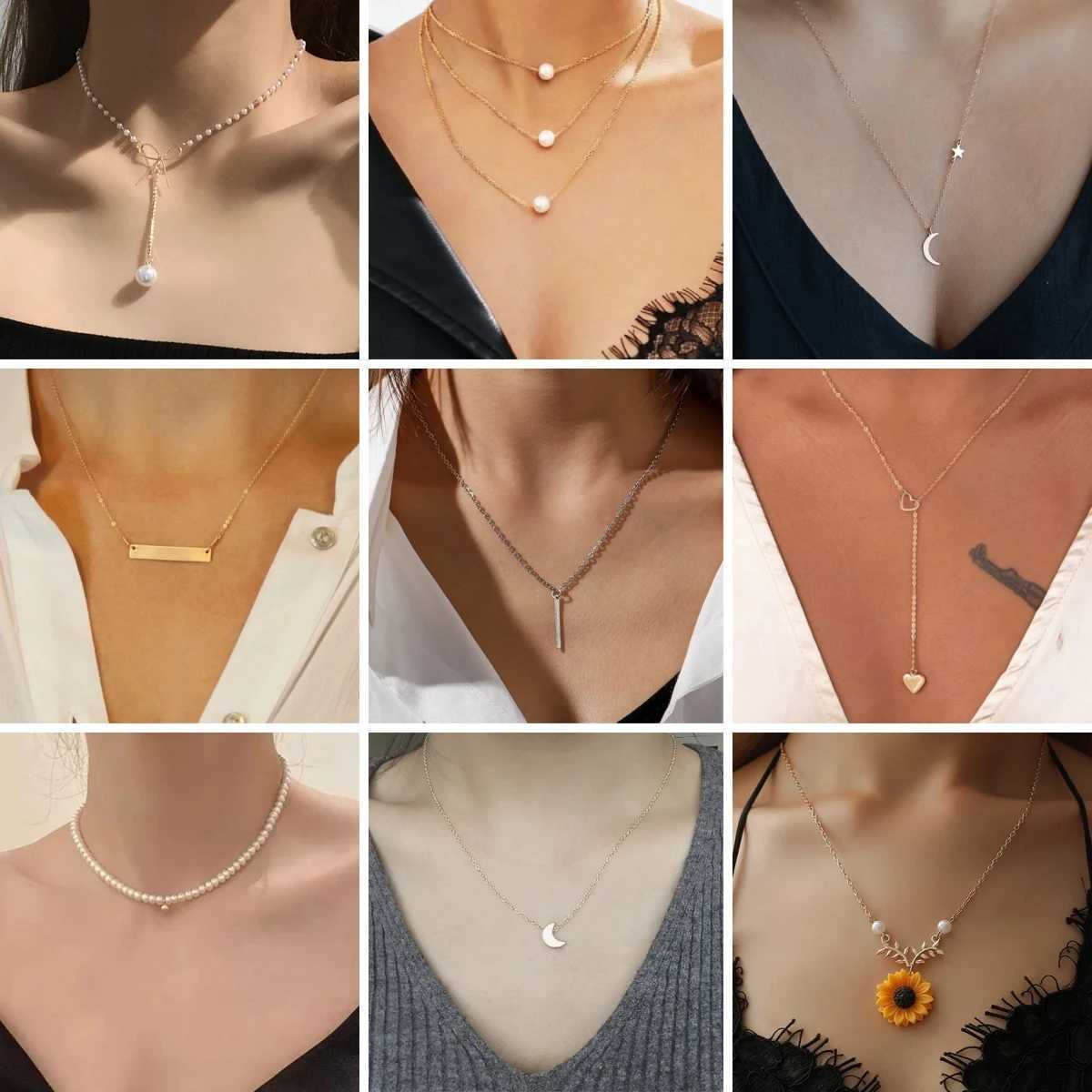 New Fashion Star Pendants Womens Necklaces Blue Acrylic Beads Tassel Choker Necklace Hollow Leaf Punk Fashion Neck JewelryXJ250604