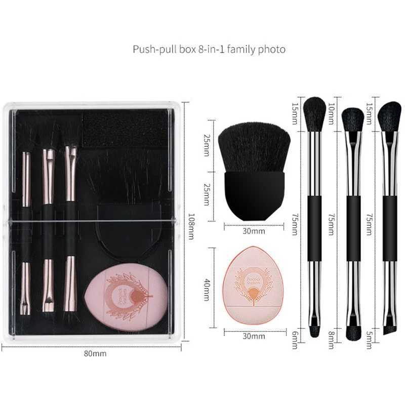 5pcs Makeup Brushes Set Foundation Contour Eyeshadow B Brush Powder Puff Portable Cosmetic Brushes Travel With Box W250605