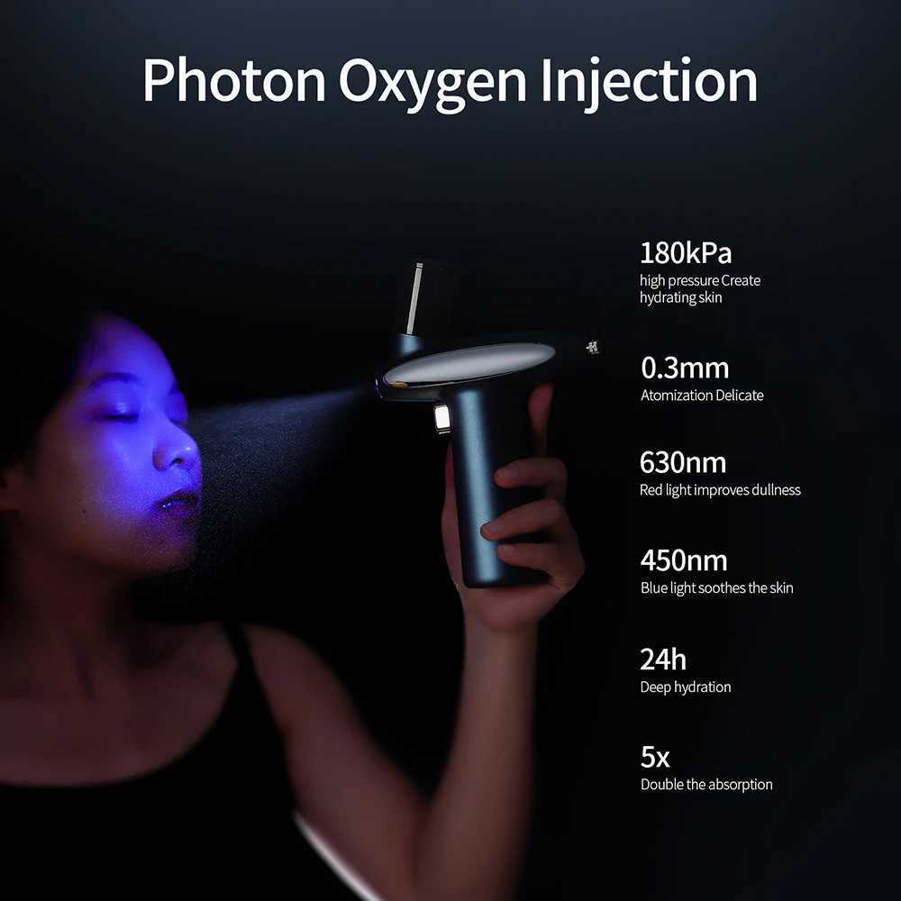 Red/Blue Photon Skin Hydrator Make Up Skin Moisturizing Nano Mist Sprayer Face Steamer Spray Airbrush Water Oxygen Injection XJ250607
