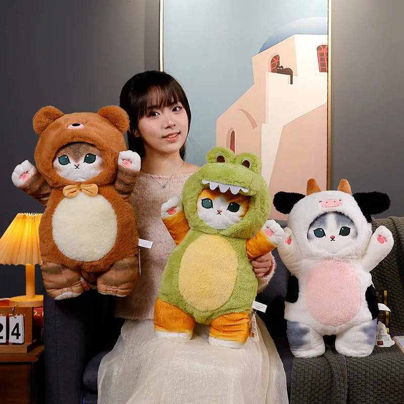 Mofusand Cute Shark Cat Cosplay Plushie Animals Series 50cm Giant Kawaii Soft Stuffed Plush Doll Birthday Gift Toys For Children 250604