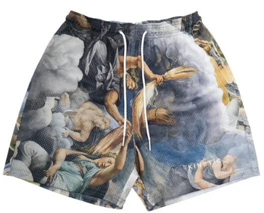 25Summer Mens Short Pants Rose n Casual Shorts Street Hip Hop Fitness Polyester Fast Dry Breathable y 250604