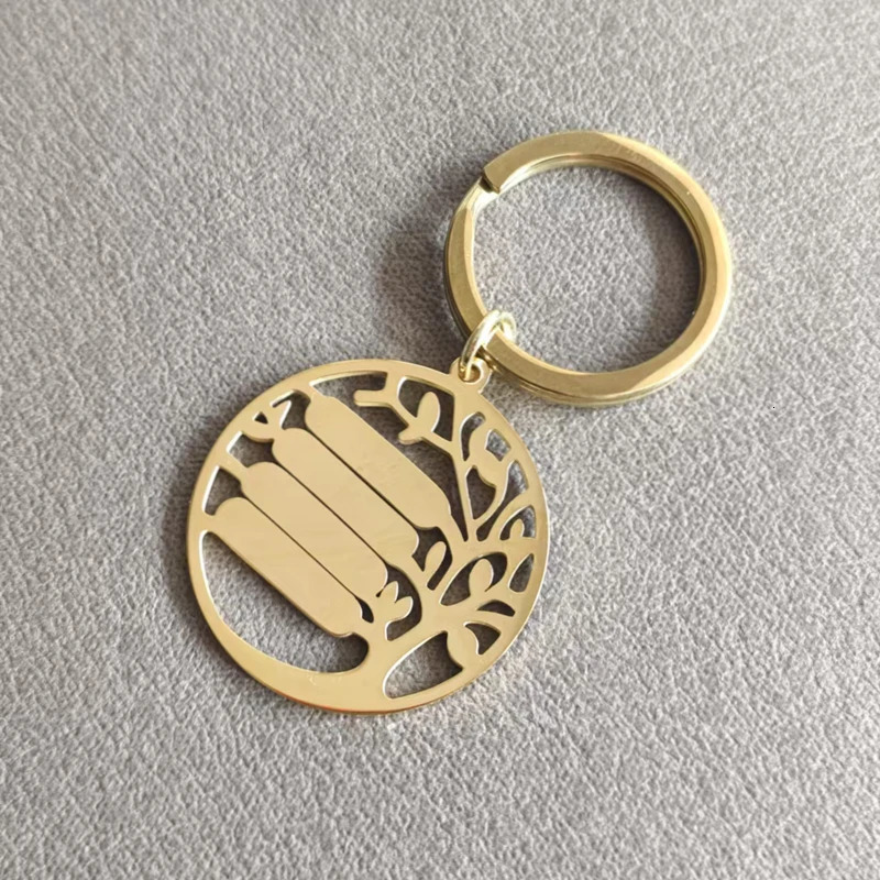 10pcs lot Arrived stainless steel mirror polish type lift tree pendant charms keychain key ring 250605