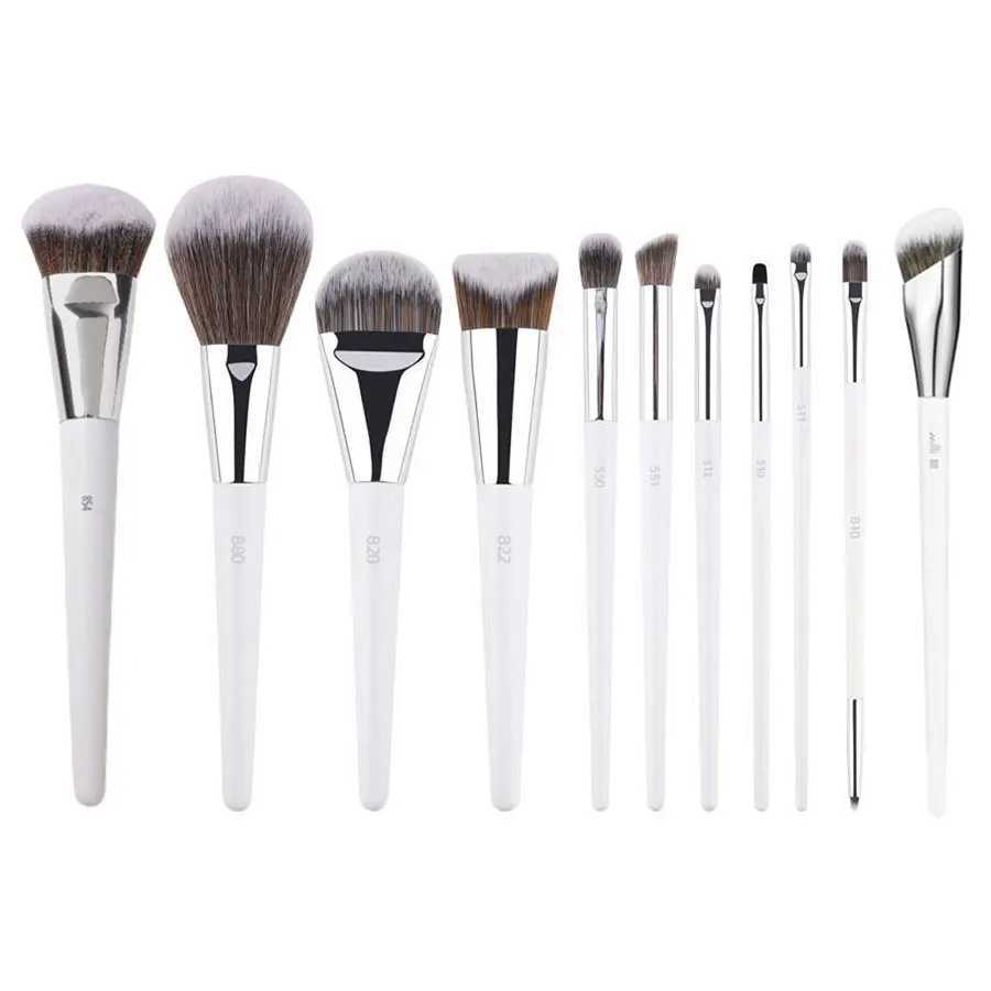 2/3/4/5/6/7pc White Makeup Brushes Liquid Foundation Base Make up Brush Eyeshadow blending Detail Face Eye Concealer Beauty toolW250605