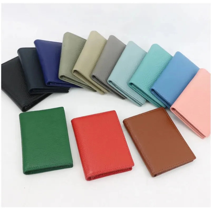 Genuine Leather Business Card Holder Name Case Credit Wallet for Men Women 250605