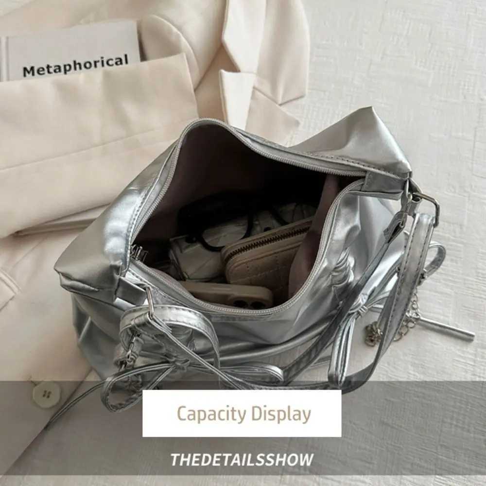 PU Womens Shoulder Bag Fi Backpack Simple Sweet Tote Bag Drawstring Bow Design Crossbody Bag XJ250605