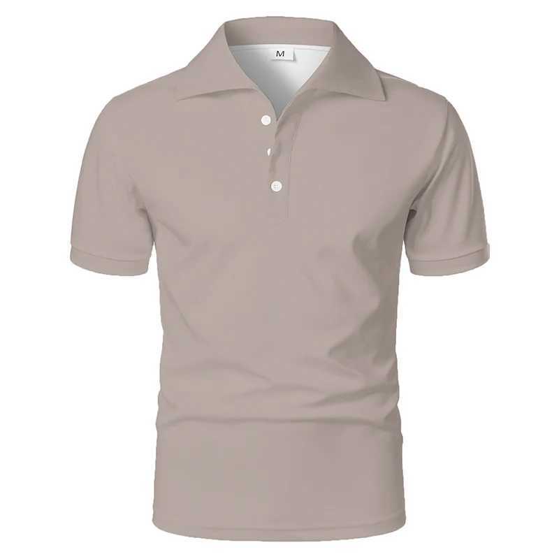 Summer New Mens Clothing Short Sleeve Business Pure Color Polo Shirt Mens Fashion High Elasticity Comfortable Tops Polo XJ250605