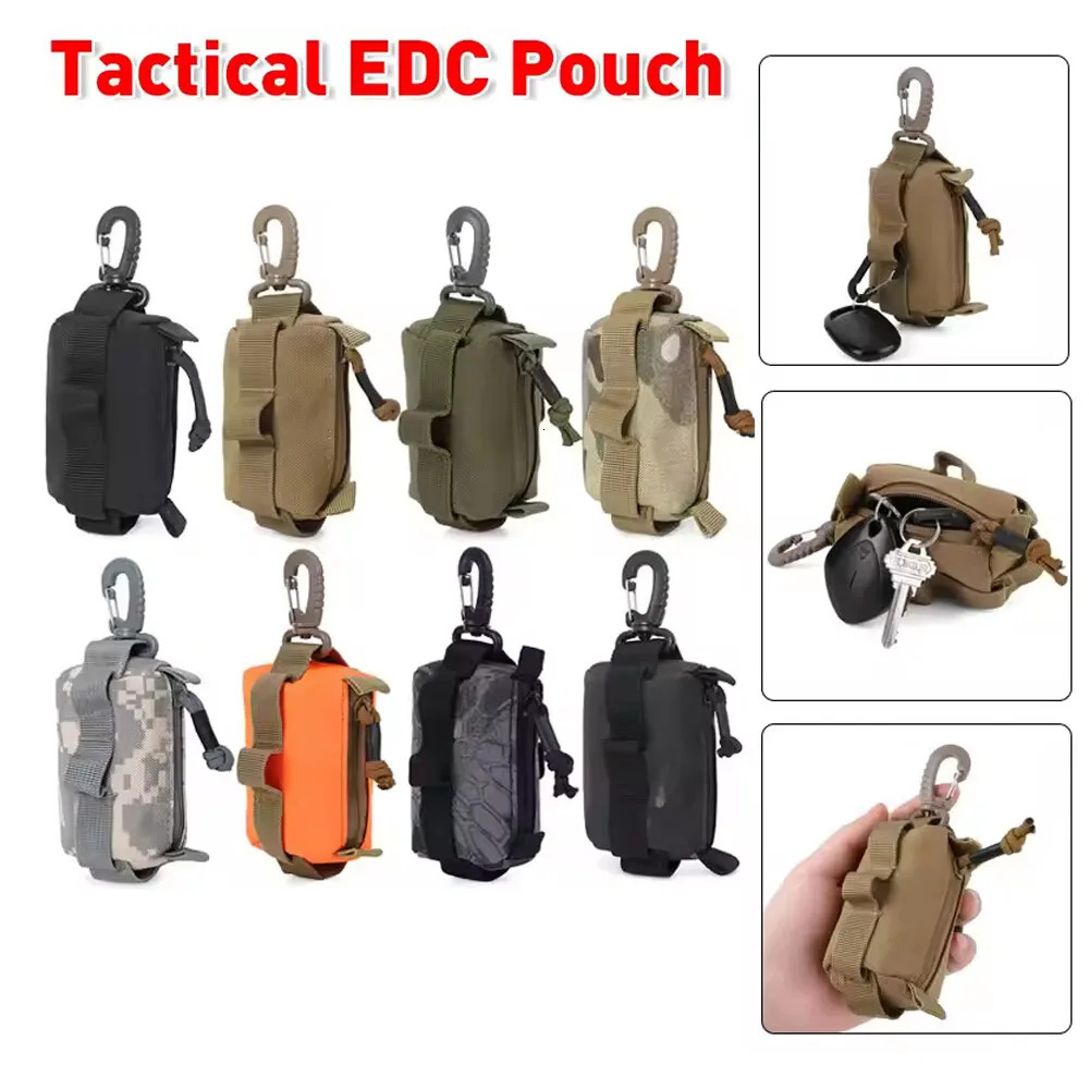 Portable Tactical EDC Kit Change Key Card Bag Coin Purses Molle Pouch Military Wallet Small Organizer Outdoor Hiking 250605