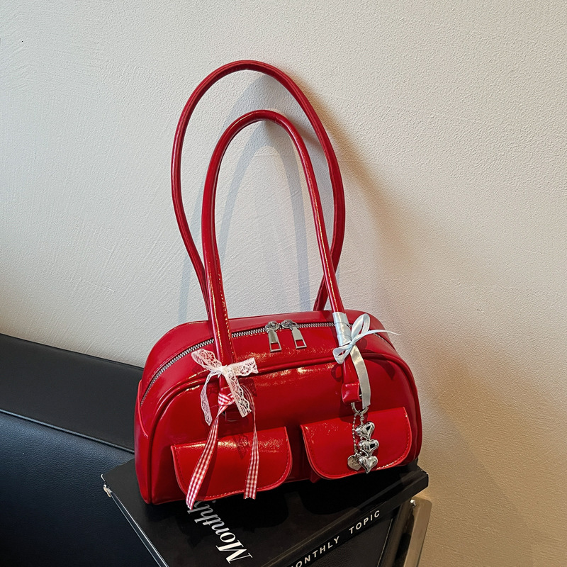 Bowling bag, Korean blog, multifunctional Boston handbag, underarm shoulder bag, designer women's shoulder bag, crossbody bag