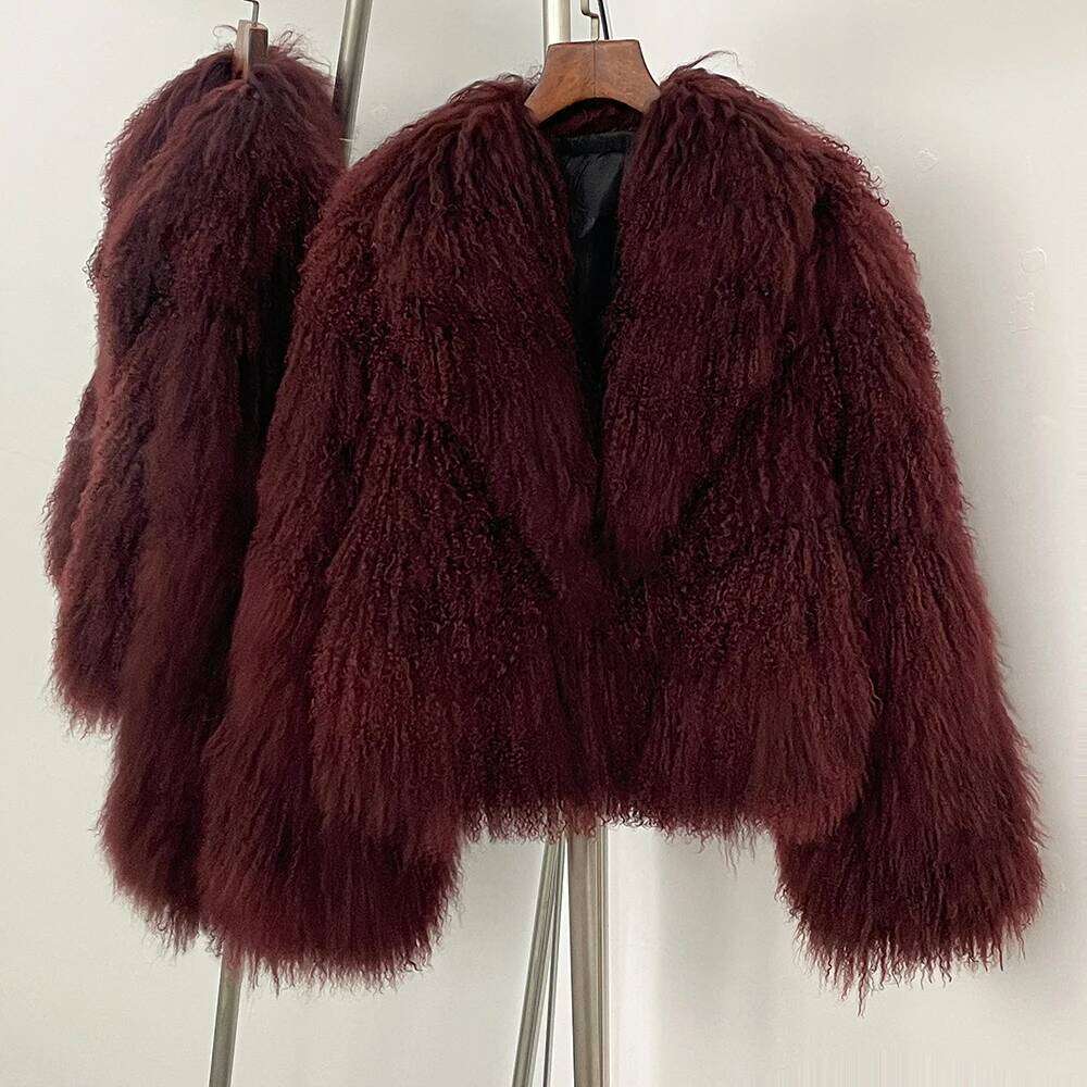 OFTBUY 2025 Winter Clothing Women Natural Mongolia Sheep Fashion Warm Thick Clothes Lady Elegant Real Fur Coat Female