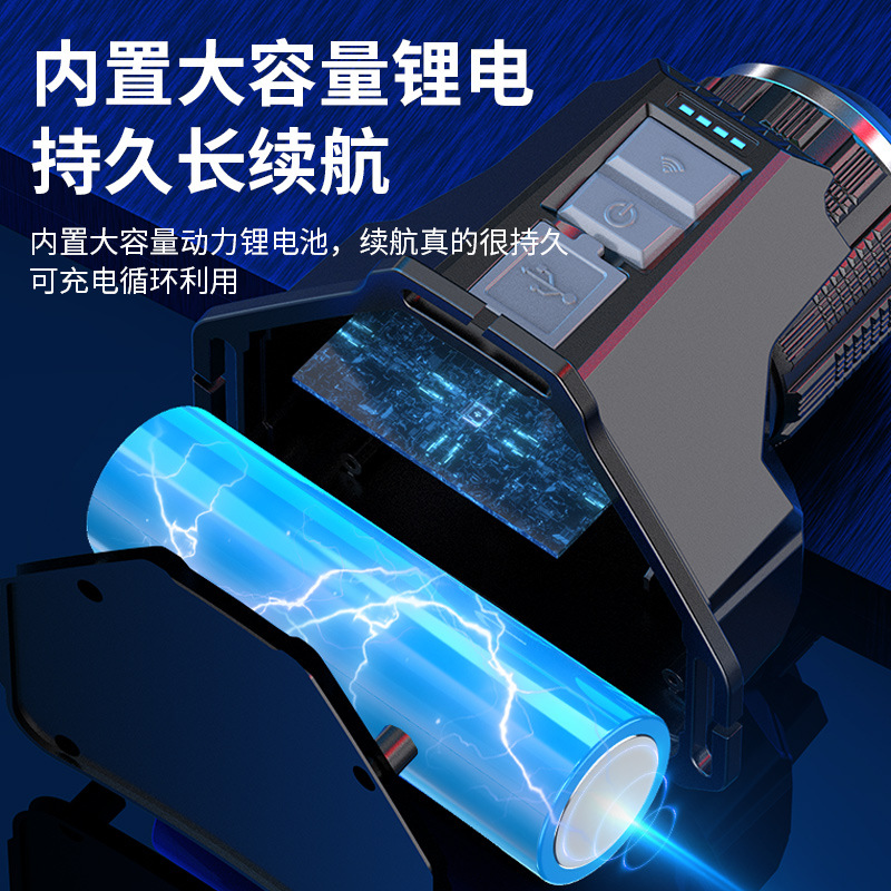 Explosive strong light, head-mounted rechargeable miner's lamp, outdoor night fishing light, emergency waving induction