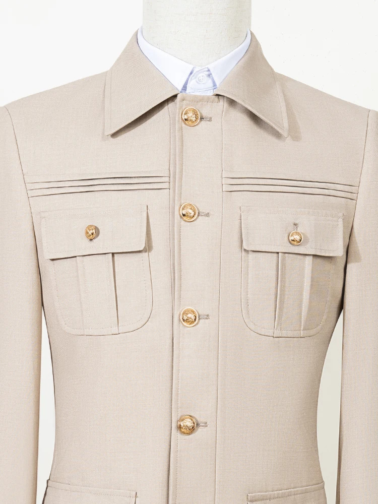 ST Cassy Mens Suit Classic Fit Single Breasted Multiple pockets Solid Color Casual Business Dress Suit 250530