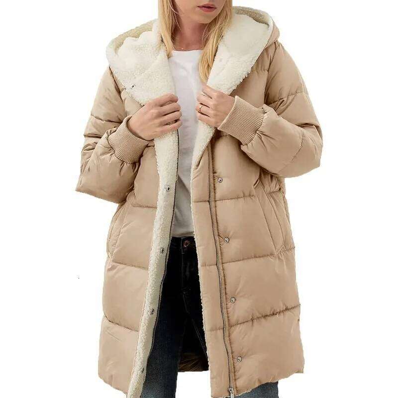 Coats Designer Women Womens Winter Warm Coats Sherpa Fleece Lined Long Hooded Puffer Jacket Designer