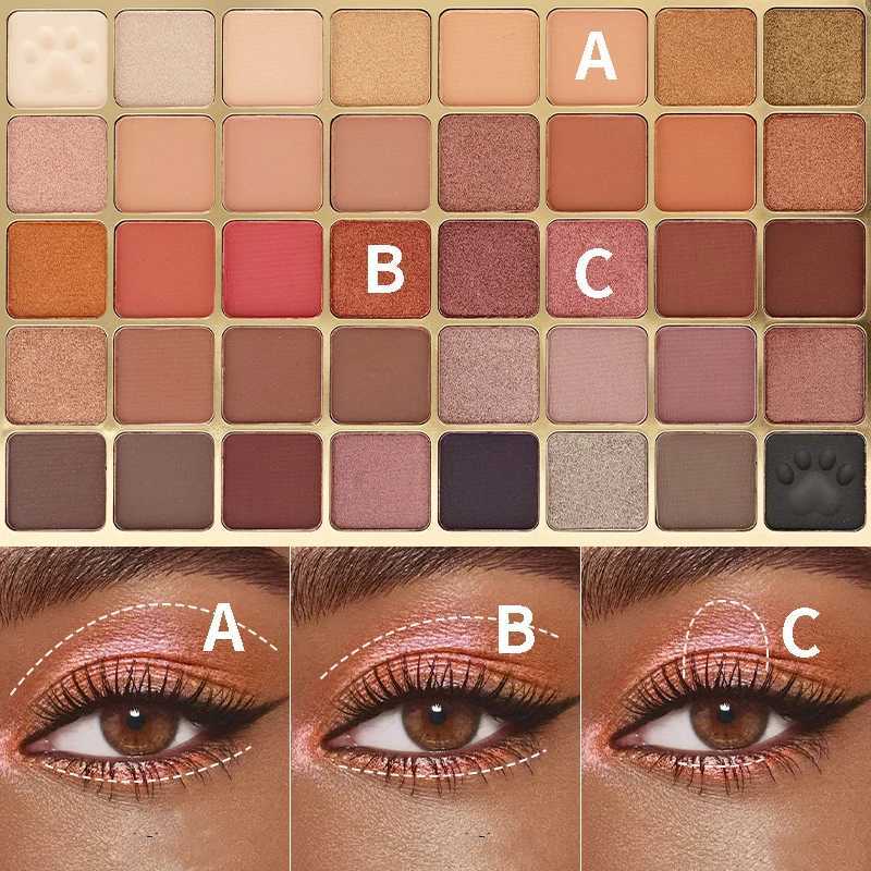 40 Color Eyeshadow Palette - Matte Shimmer Glitter Nude Highlighter Long Lasting 24H Waterproof Smudge-Proof Makeup Kit W250605