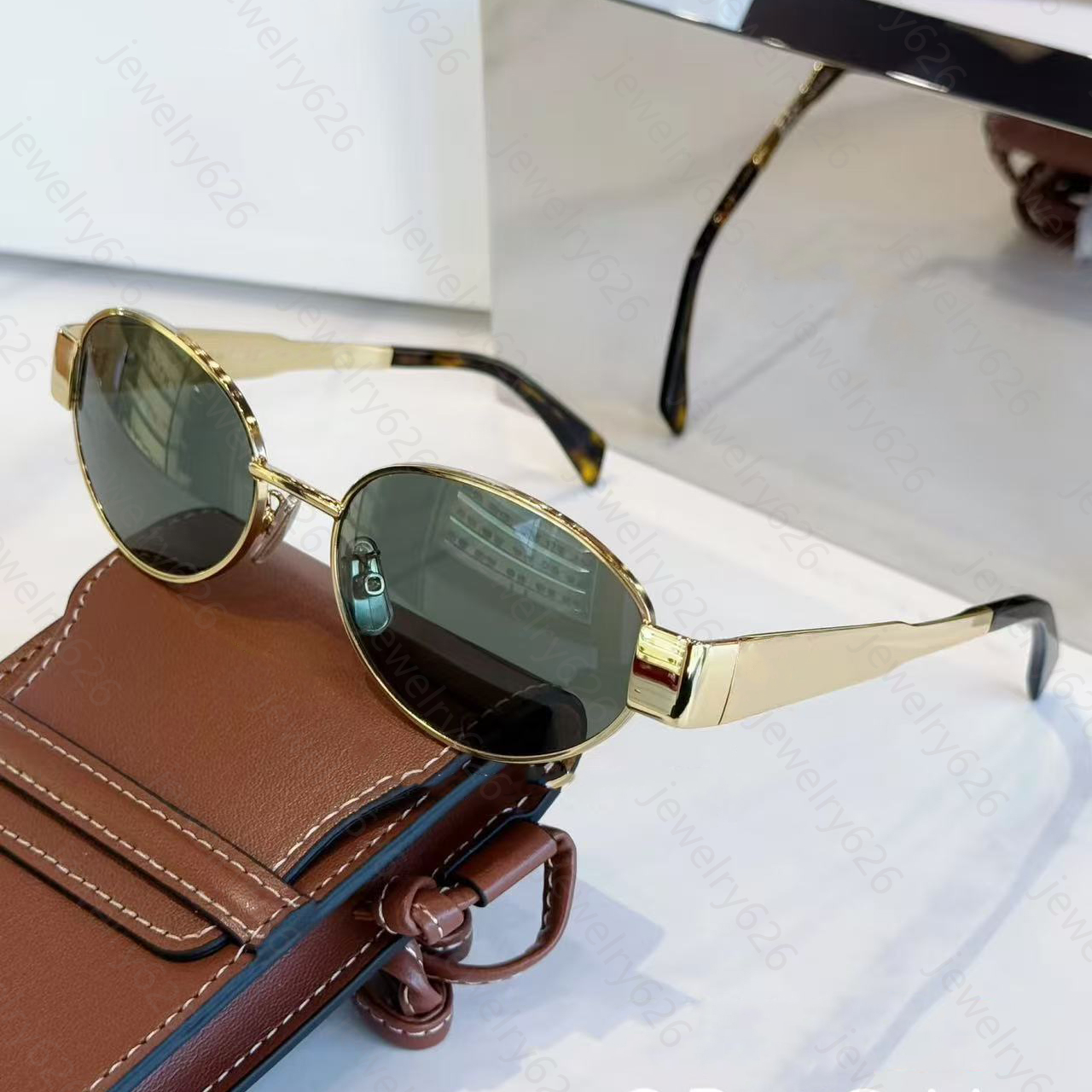 Vintage sunglasses for women fashion designer sunglasses metal frame oval sexy glasses men luxury Glasses lens cat eye Polarized Sun protection lunettes de soleil