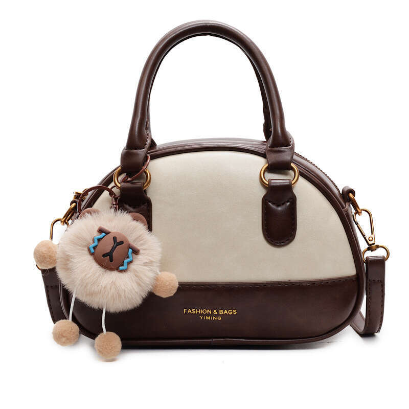 Pillow 2025 New Color-Block Versatile Crossbody Fashion Handbag Bowling Ball Bag for Women