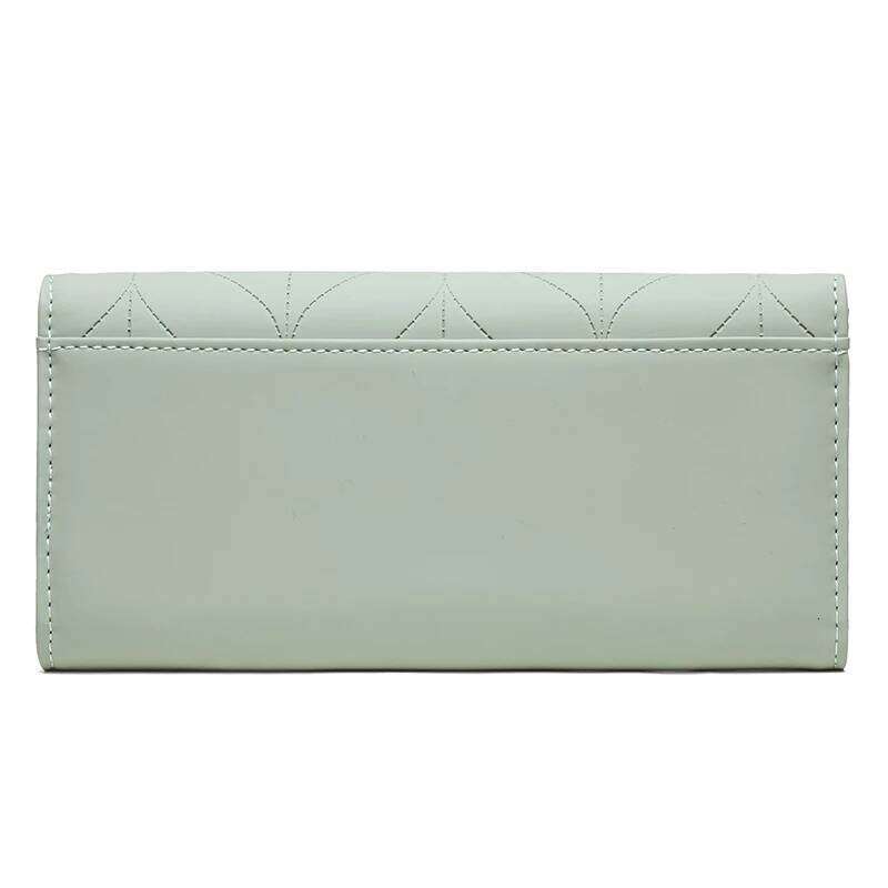 spring new long purse Japanese and South Korea small fresh plaid buckle folding hold bag large capacity women's mul