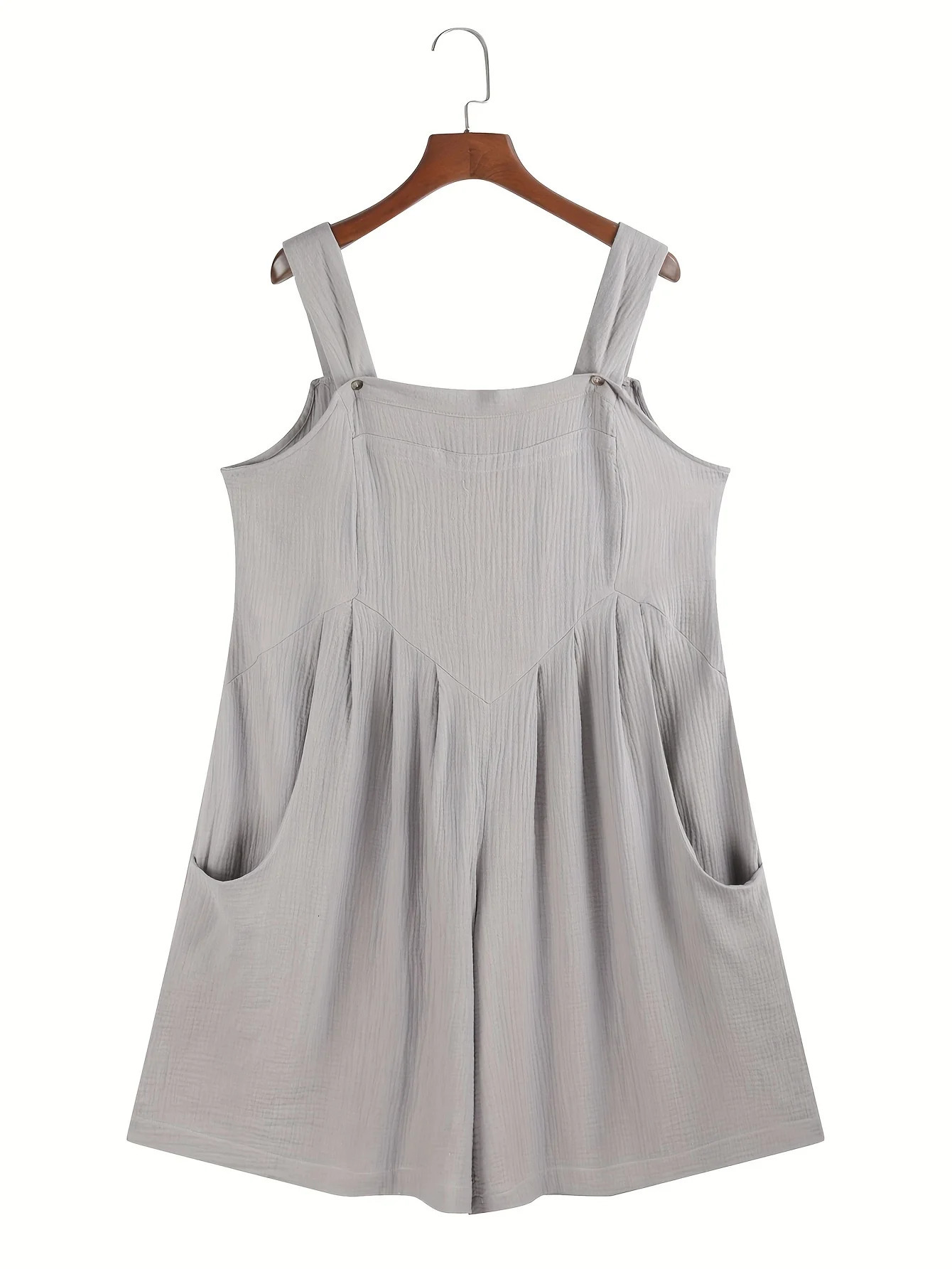 Womens plus Size Casual Woven Jumpsuit Loose Fit High Waist Wide Leg Comfortable Streetwear 250605