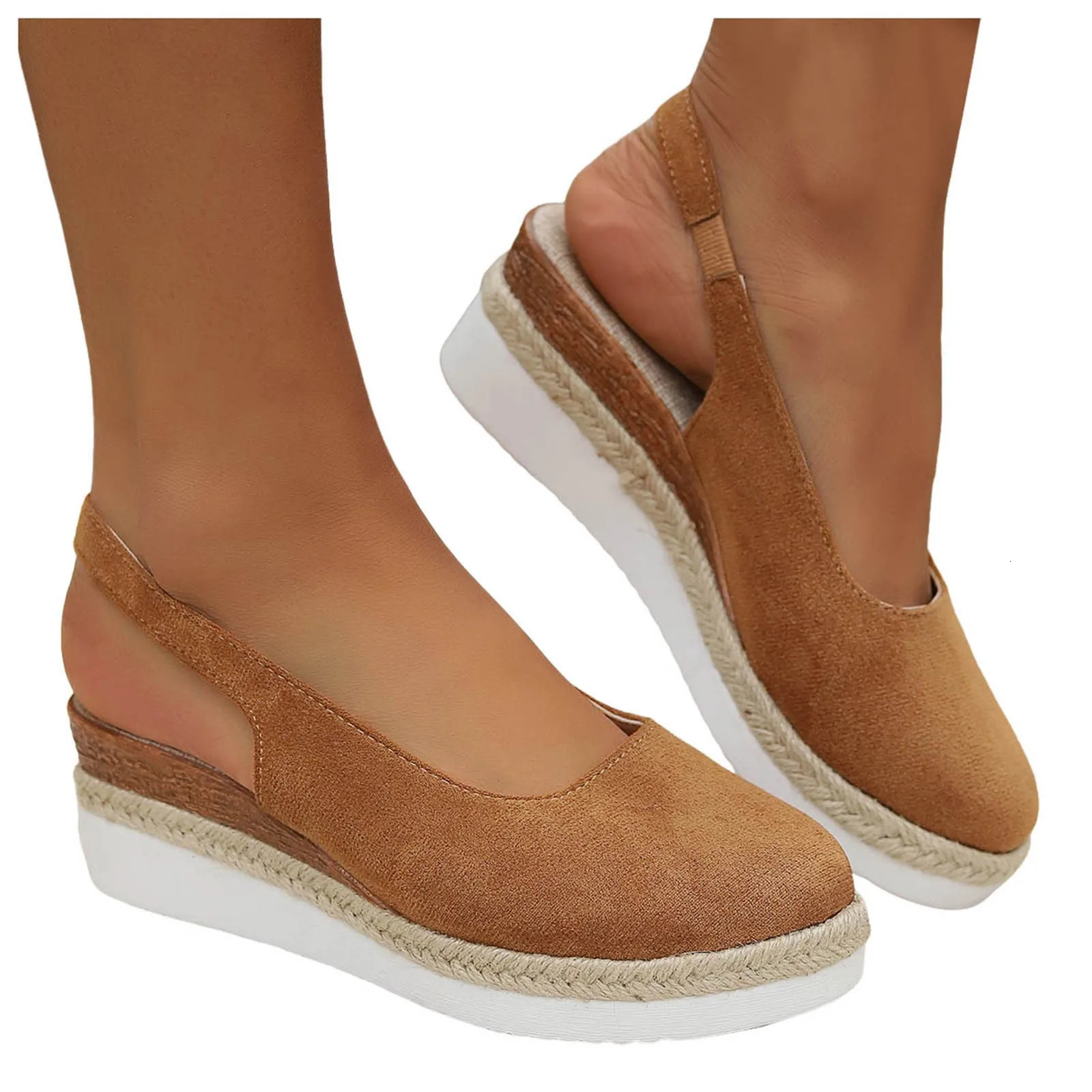 Platform Sandals Ins Style Women Braided Bohemian Casual Wedge Solid Color Womens Summer 250605