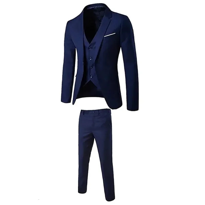 Export European and American Casual Suit Vest Pants Three-piece Set Adult Mens Clothing Outfit Formal Costume 250530