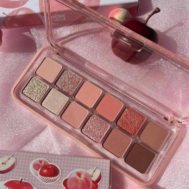 2 Colors Pink Eye Shadow Palette Clear Glitter Pearl Eyeshadow Girl Beginner Makeup Nude Eyeshadow Low Saturation Korean Cosmetics W250605